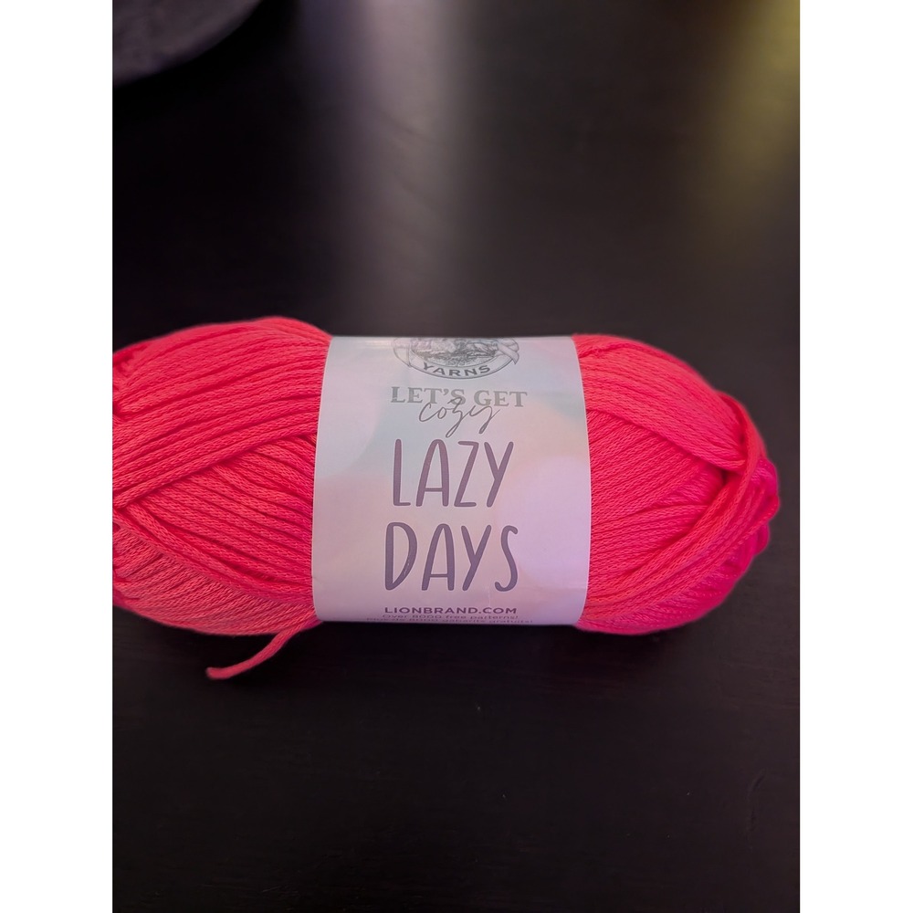Lion Brand Lazy Days Yarn Sorbet Pink 100% Polyester Medium 4 179 Yards 103AG